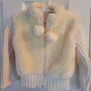 Camilla white fur jacket, kids size 4